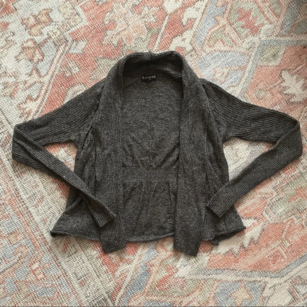 EXPRESS black & white cardigan with cinched waist